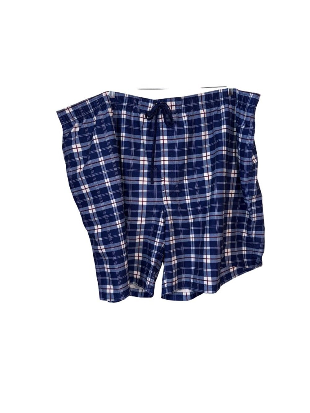 True Nation Mens Blue Plaid Swim Shorts With Drawstring Adjustable Waist 5XL